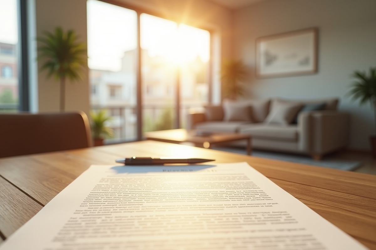 Intérieur d'un appartement moderne lumineux avec document de location
