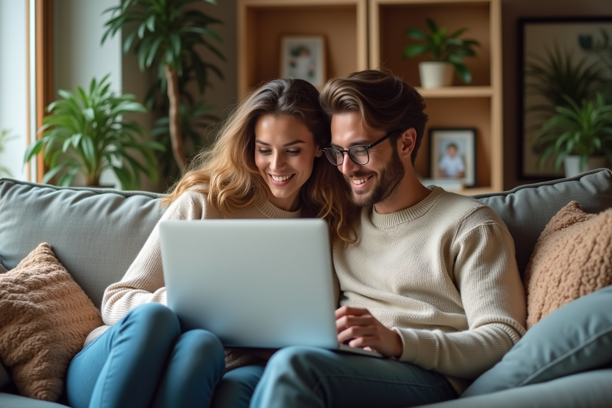 Jeune couple discutant d