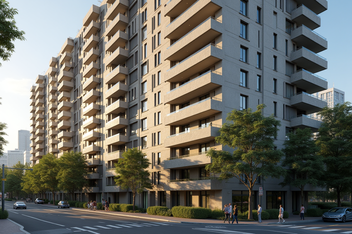 Façade d un immeuble résidentiel en ville au matin